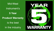 A green and black banner with the words " year-west instrument 's 2 0 1 4 year-best warranty ".